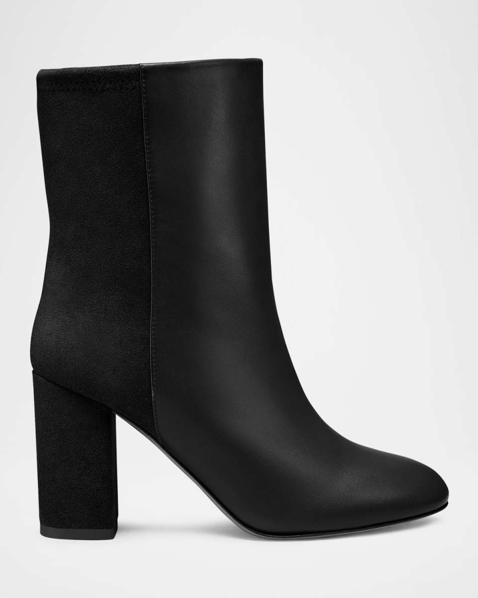 Strut Mixed Leather Ankle Booties